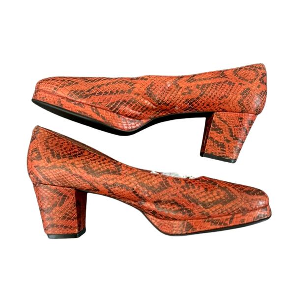 Rare Vintage 1991 Sam & Libby Collectible Snakeskin Print Block Heels, 7.5 - Picture 4 of 6